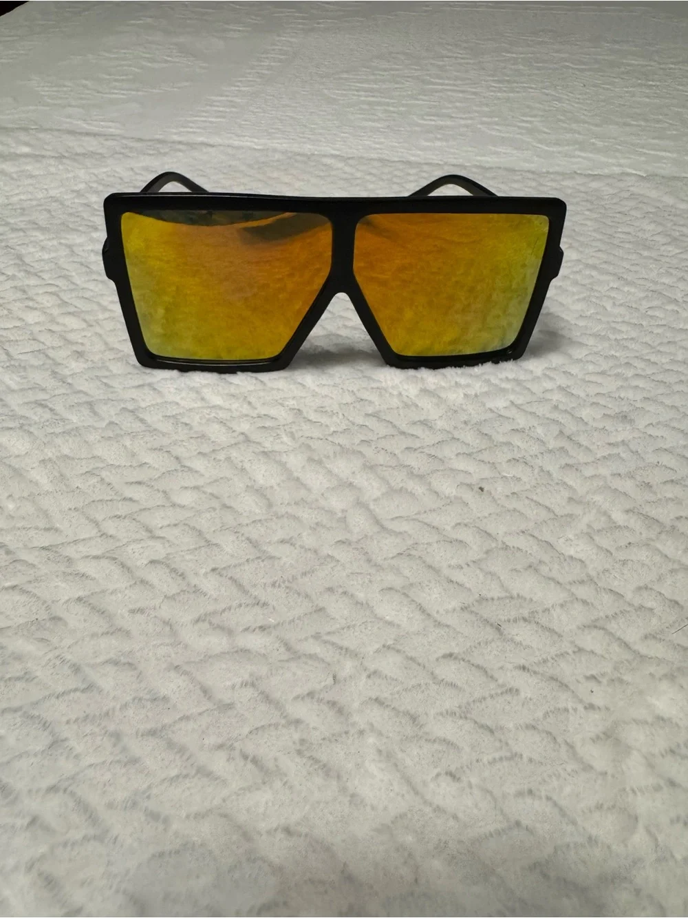 Black Frame Orange Mirrored Men's Sunglasses